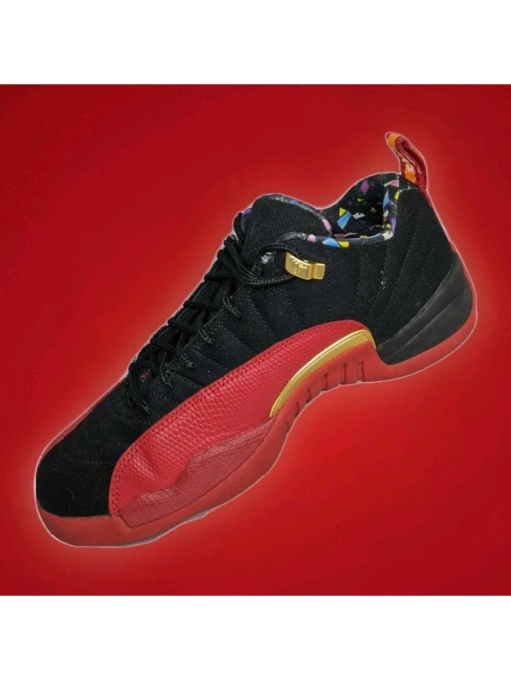 Nike Air Jordan 12 Low Super Bowl LV Red Black Gold Shoes DC1059 Mens 8.5 Bulls